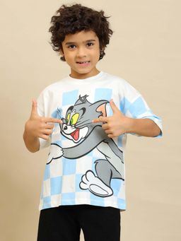 Kidsville - Official Tom And Jerry Graphic Printed Pure Cotton White T-Shirt