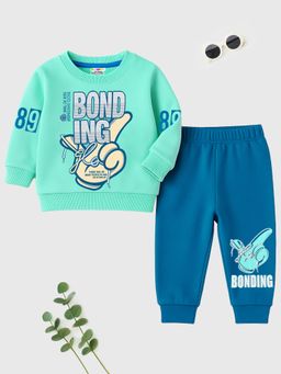 Kuchipoo - Blue Printed Sweatshirt and Joggers