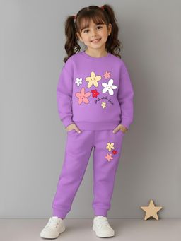 Kuchipoo - Purple Printed Sweatshirt and Joggers