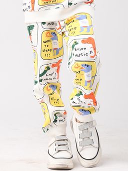 ANTHRILO - Off White Printed Joggers