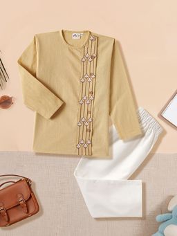 Desi Soota - Beige Embroidered Kurta and Pyjama