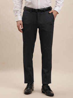 Turtle - Men Cotton Stretch Ultra Slim Fit Black Formal Trouser