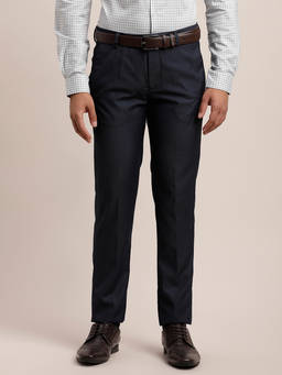 Turtle - Men Terry Rayon Slim Fit Navy Blue Party Trouser