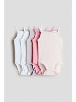 H&M - Unisex Pink 5-Pack Cotton Bodysuits