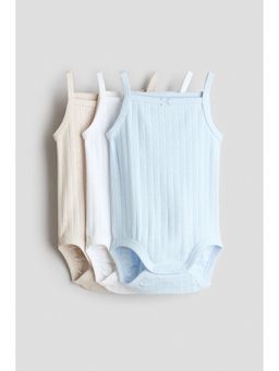 H&M - Unisex Blue 3-Pack Sleeveless Bodysuits