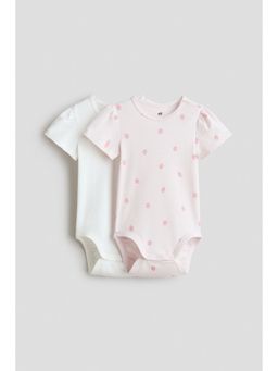 H&M - Unisex Multi-Color 2-Pack Short-Sleeved Bodysuits
