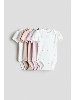H&M - Unisex White 5-Pack Cotton Bodysuits