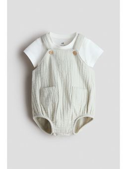 H&M - Boys Green 2-Piece Cotton Set