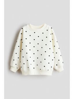 H&M - Girls White Oversized Brushed-Inside Sweatshirt