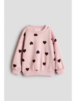 H&M - Girls Pink Oversized Brushed-Inside Sweatshirt