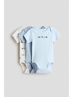 H&M - Unisex Multi-Color 3-Pack Cotton Envelope-Neck Bodysuits