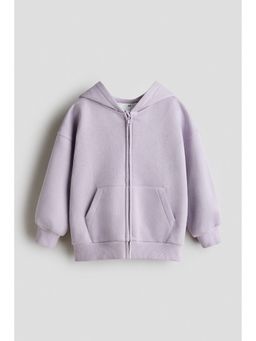 H&M - Girls Purple Oversized Zip-Through Hoodie