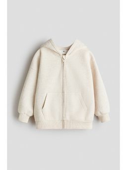 H&M - Girls Beige Oversized Zip-Through Hoodie