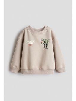 H&M - Boys Beige Printed Sweatshirt