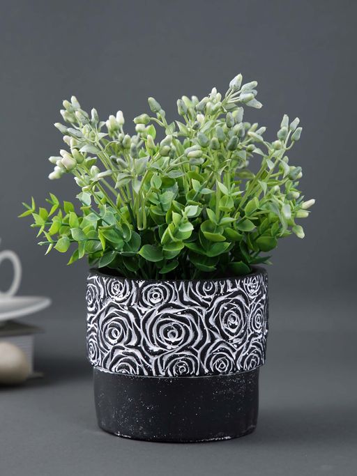 Tayhaa Rose Like Texture Ceramic Indoor Planter