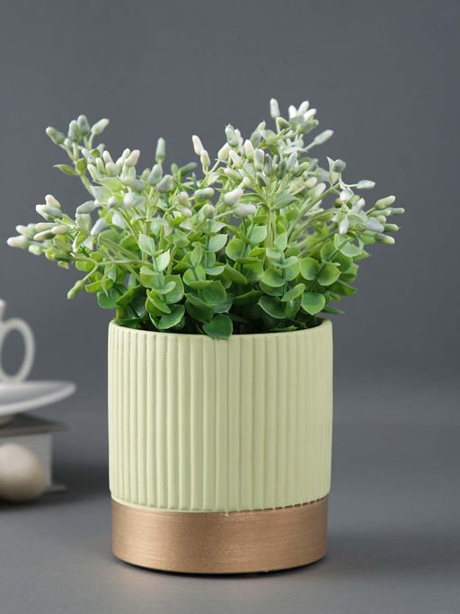 Tayhaa Green Ribbed Planter