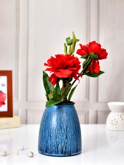 Tayhaa - Artistic Pattern Cylindrical Blue Vase