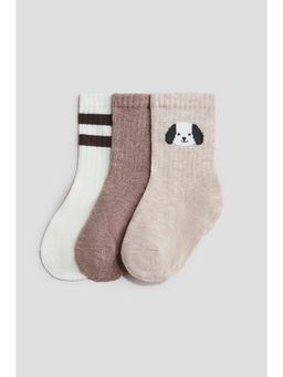 H&M - Kids Beige 3-Pack Socks
