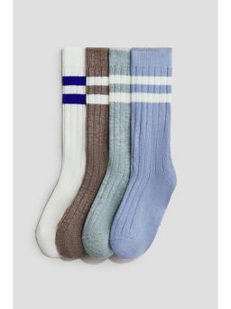 H&M - Kids Beige 4-Pack Ribbed Socks