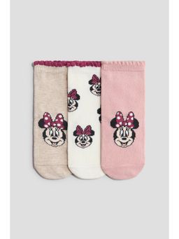 H&M - Girls Beige 3-Pack Jacquard-Knit Socks