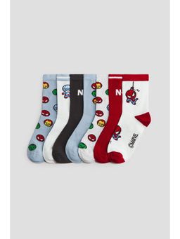 H&M - Boys Red 7-Pack Socks