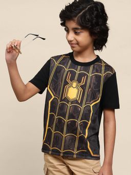 Kidsville - Kids Boys Spiderman Black Printed T-Shirt
