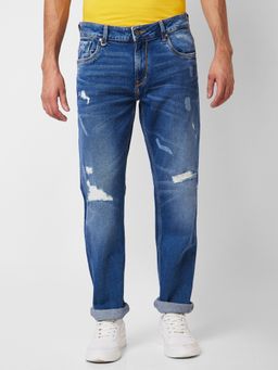 Spykar - Mid Rise Comfort Fit Blue Jeans for Men