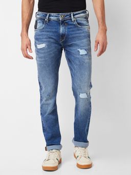 Spykar - Mid Rise Comfort Fit Blue Jeans for Men