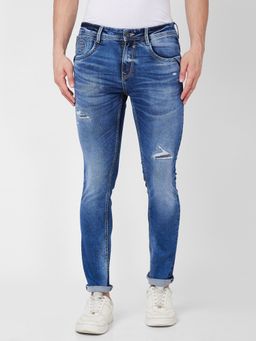 Spykar - Mid Rise Slim Fit Blue Jeans for Men