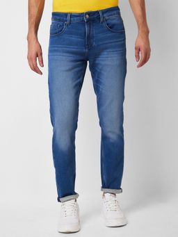 Spykar - Mid Rise Slim Fit Blue Jeans for Men