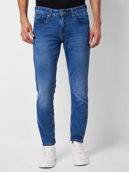 Spykar - Mid Rise Slim Fit Blue Jeans for Men