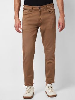 Spykar - Mid Rise Slim Fit Brown Jeans for Men