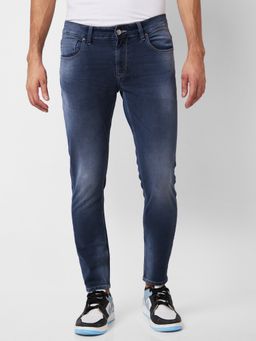 Spykar - Mid Rise Slim Fit Black Jeans for Men