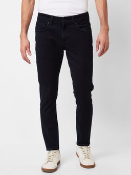 Spykar - Mid Rise Slim Fit Black Jeans for Men