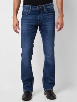 Spykar - Mid Rise Bootcut Fit Blue Jeans for Men