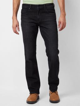 Spykar - Mid Rise Bootcut Fit Black Jeans for Men