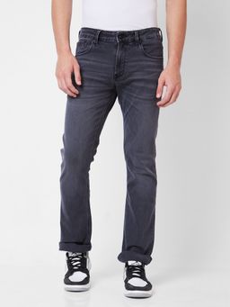 Spykar - Mid Rise Bootcut Fit Black Jeans for Men