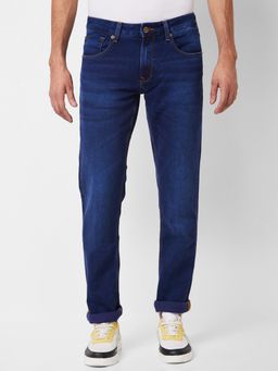 Spykar - Mid Rise Regular Fit Blue Jeans for Men