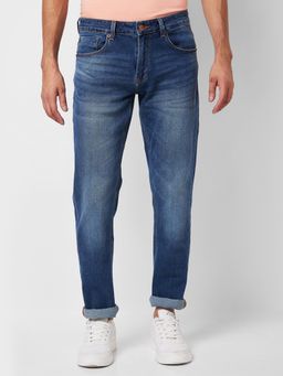 Spykar - Mid Rise Regular Fit Blue Jeans for Men