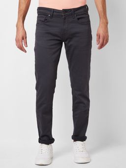 Spykar - Mid Rise Regular Fit Black Jeans for Men