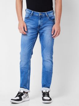 Spykar - Mid Rise Regular Fit Blue Jeans for Men
