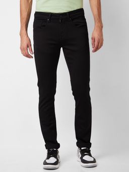Spykar - Low Rise Skinny Fit Black Jeans for Men