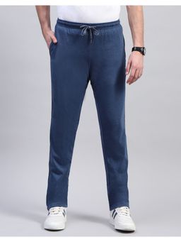 Monte Carlo - Mens Navy Blue Solid Regular Fit Trackpant