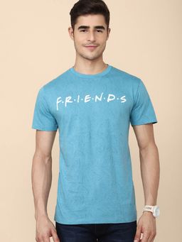 Free Authority - Young Men Friends Printed Blue T-shirt