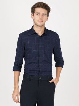 Lee - Men Printed Blue Shirt (Slim)