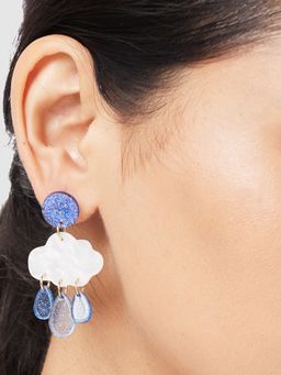 Globus - Women Blue Contemporary Gold-Plated Drop Earrings