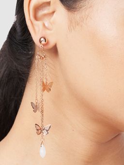 Globus - Women Rose Gold-Plated Contemporary Drop Earrings