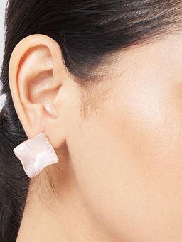 Globus - Women Pink Square Gold-Plated Stud Earrings