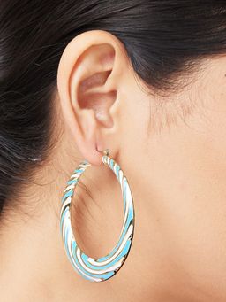 Globus - Women Multicolour Circular Gold-Plated Hoop Earrings