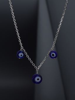 Carlton London - Rhodium Plated Evil Eye Necklace for women